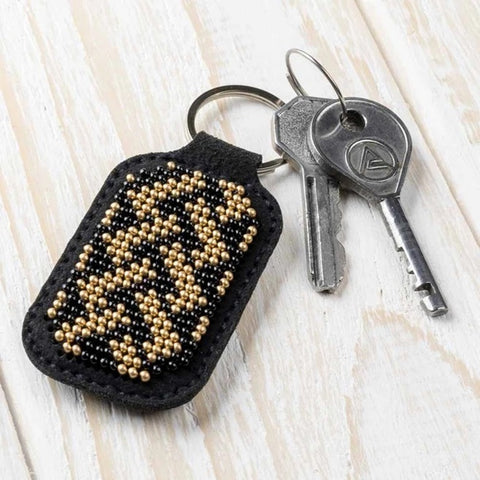 Key Ring Bead Embroidery Kit/Faux Leather - FLBB-096