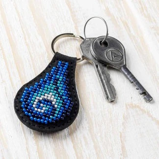 Key Ring Bead Embroidery Kit/Faux Leather - FLBB-088
