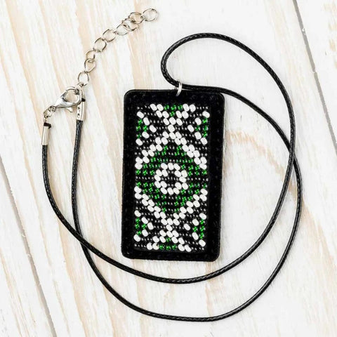 Pendant Bead Embroidery Kit/Faux Leather - FLBB-079