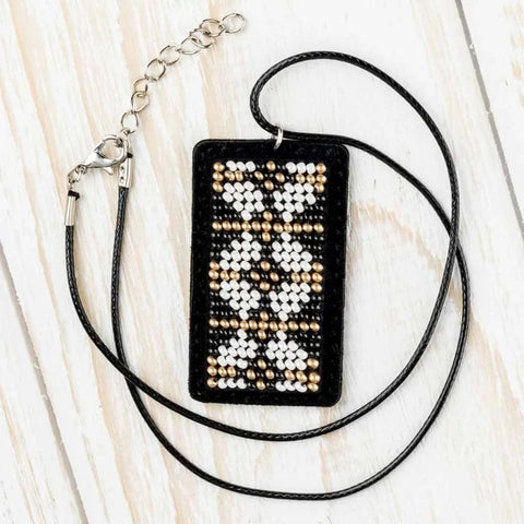 Pendant Bead Embroidery Kit/Faux Leather - FLBB-078