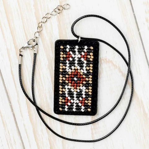 Pendant Bead Embroidery Kit/Faux Leather - FLBB-075