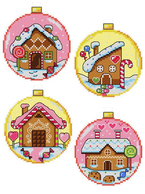 Gingerbread Houses Baubles/Pink