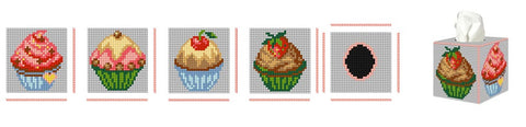 Tissue Box Cover - Cupcakes