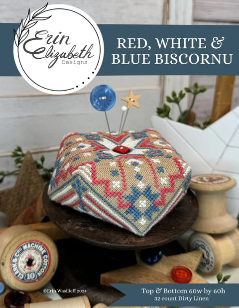 Red White & Blue Biscornu