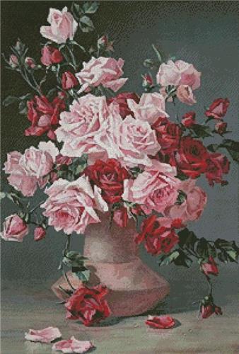Pink Roses in a Vase 2 (Large)