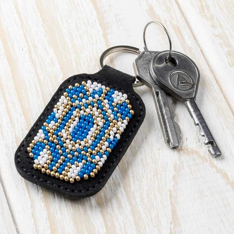 Key Ring Bead Embroidery Kit/Faux Leather - FLBB-093