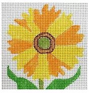 Simple Flower Coaster - Yellow Daisy