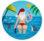 Mrs. Santa Drinking w/Dolphins