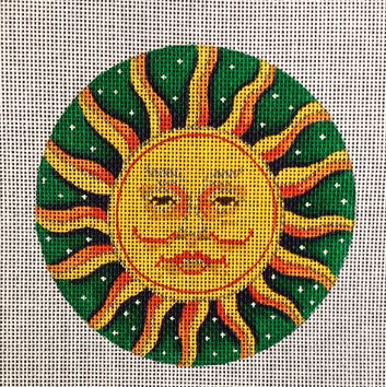 Sun/Stars/Green Background