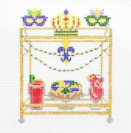 Mardi Gras Bar Cart