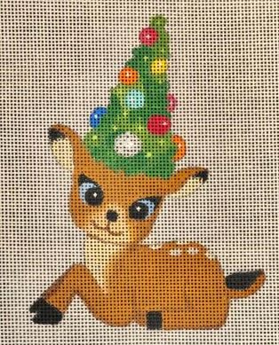 Mini Reindeer Sitting w/Tree