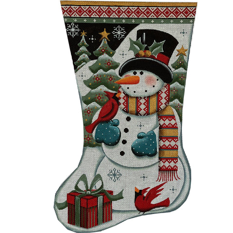 Night Snowman Stocking - 13M (Rebecca Wood)