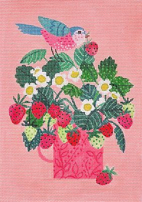 Pink Mug w/Strawberries and Songbird