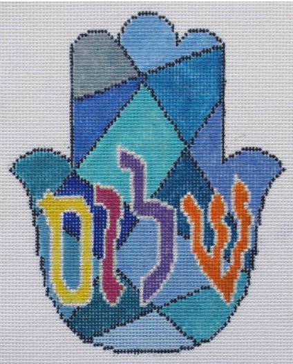 Hamsa - Shalom in Stained Glass