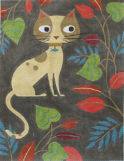 Mid Century Modern - Cat in Garden