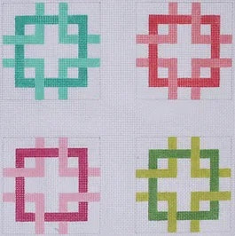 Set of 4 Coasters/Interlocking Squares (multi brights)
