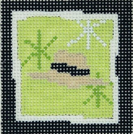 Straw Hat Green/White Stars