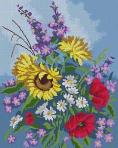 Sunflowers on Blue
