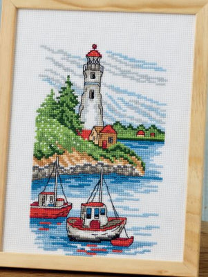 Boats By The Island (Permin)