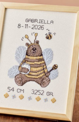 Teddy Bear Bee - Birth Announcement (Permin)