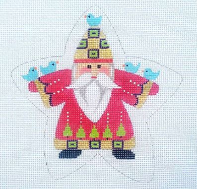 Santa w/Birds Star