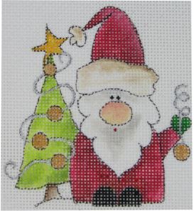 Santa Gnome w/Christmas Tree