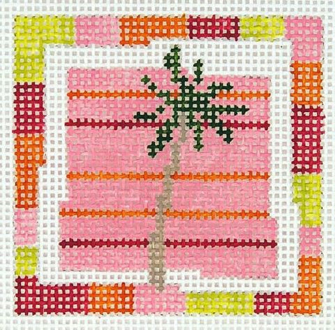 Palm Tree Pink Stripe