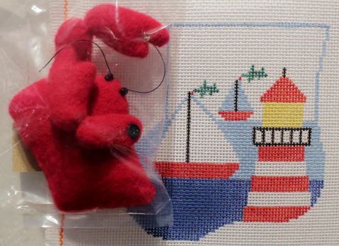 Red/White Lighthouse w/Crab Mini Sock