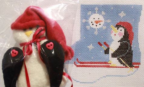 Skiing Penguin w/Penguin Mini Sock