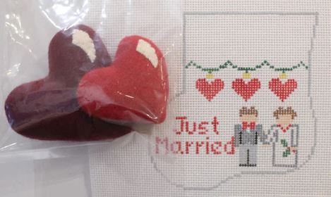 Just Married w/Hearts Mini Sock