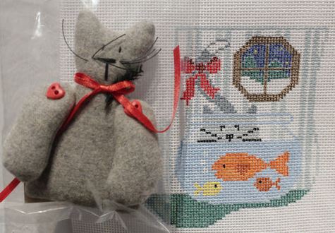 Fishbowl Kitty w/Gray Kitty Mini Sock