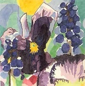 Purple Pansy and Grape Hyacinths