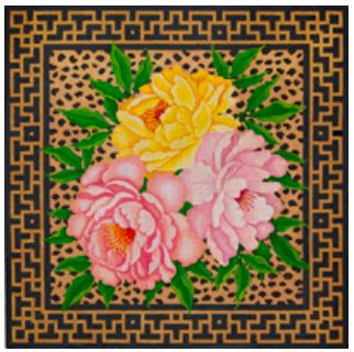 Peonies w/Cheetah Skin