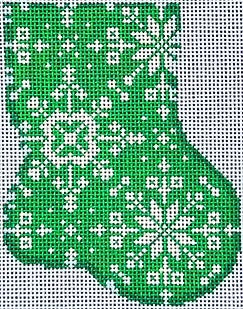 Green Snowflake Mini Sock