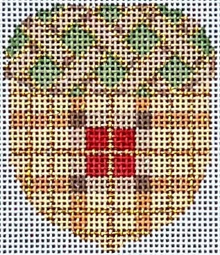 Tan Woven Cap/Plaid Acorn