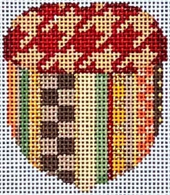 Houndstooth Cap/Stripe Acorn