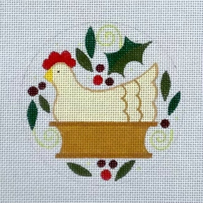 French Hen Round Ornament