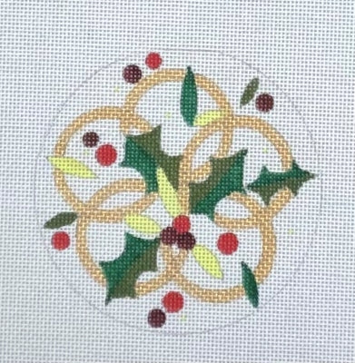 Golden Rings Round Ornament