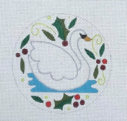Swan Round Ornament