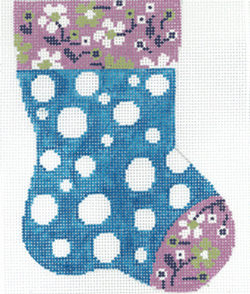 Floral Cuff in Blue Mini Stocking