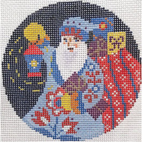Jacobean Santa w/Lantern Ornament