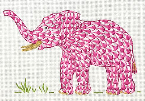 Fishnet Elephant w/Trunk Up/Pink
