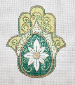 Green Daisy Hamsa