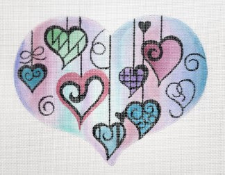 Blue and Pink Watercolor Heart