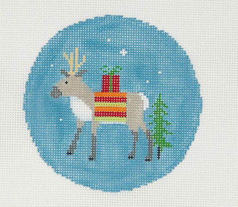 Reindeer w/Horizontal Striped Blanket