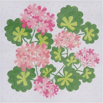 Geraniums Square w/Dots