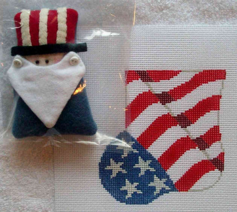Patriotic w/Uncle Sam Mini Sock