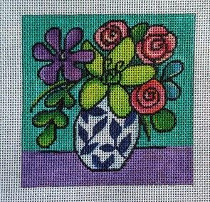 Bright Floral on Bluegreen