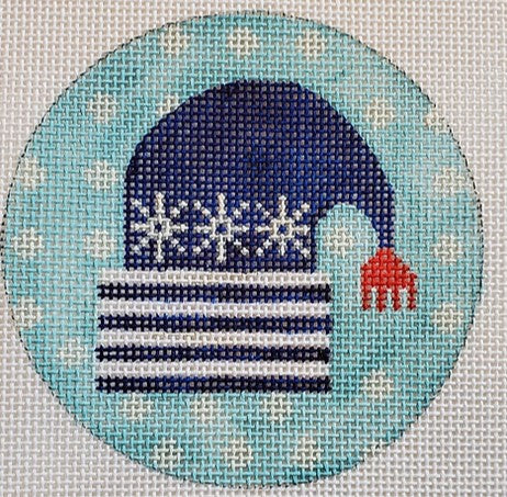 Navy and White Snow Cap