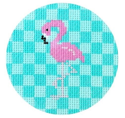 Pink Flamingo on Aqua 